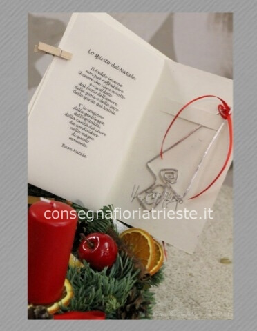 biglietto augurale con segnalibro in alluminio NATALE