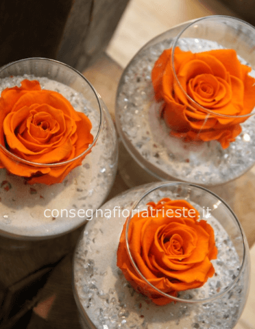 Rose stabilizzate con vaso di vetro o porcellana - Fiorista Tonino